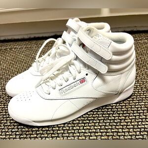 Reebok Classic Freestyle White Leather High-Tops Women’s Size 6.5